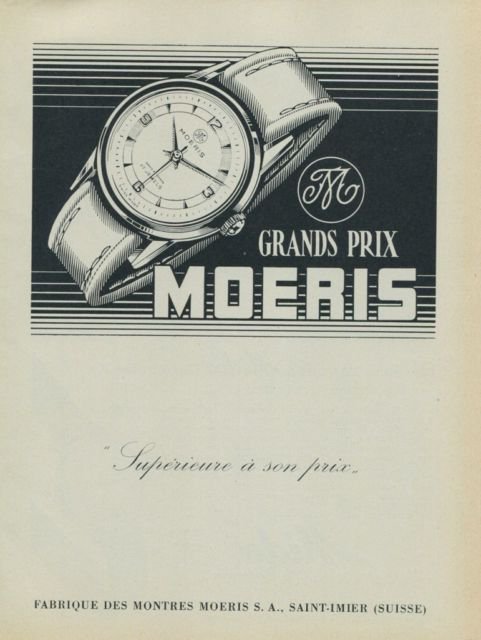 1958 Moeris Watch Company Switzerland 1958 Swiss Ad Suisse Advert Horology Horlogerie