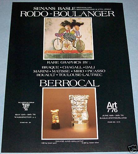 1976 Graciela Rodo-Boulanger Miguel Berrocal 1976 Art Ad Advertisement