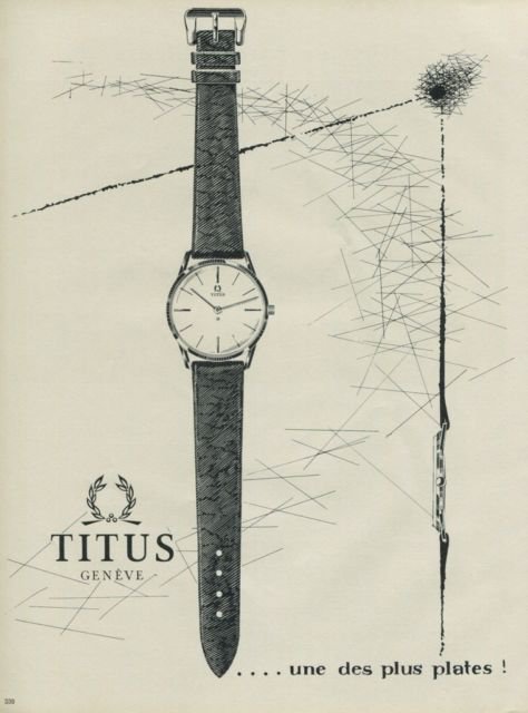 Titus Watch Company Switzerland Vintage 1967 Swiss Ad Suisse Advert Horology