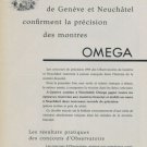 1956 Omega Watch Company Les Observatoires de Geneve et Neuchatel 1956 Swiss Ad Suisse Advert