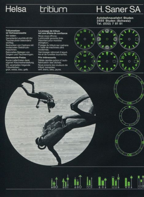 1971 Helsa Watch Company H Saner SA Switzerland Helsa Tritium Vintage 1971 Swiss Ad Suisse Advert