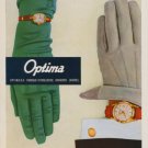 1957 Optima Watch Company Grenchen Switzerland Vintage 1957 Swiss Ad Suisse Advert
