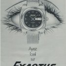 1971 Exactus Watch Company Switzerland Vintage 1971 Swiss Ad Suisse Advert Horology