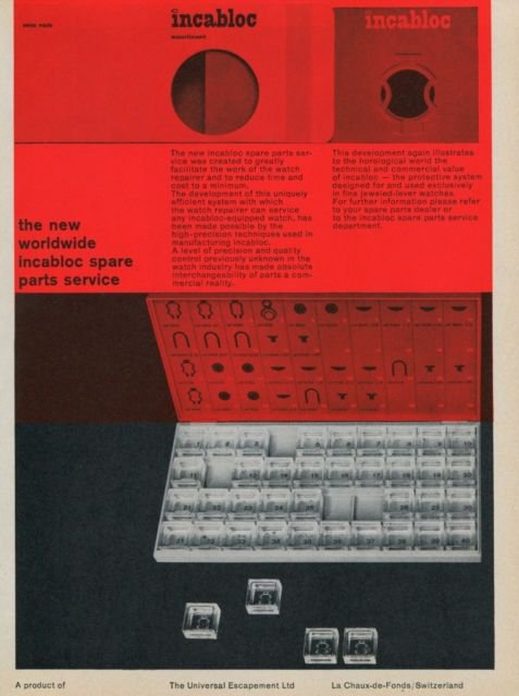 1958 Incabloc The Universal Escapement Company 1958 Swiss Ad Suisse Advert Horology Horlogerie