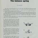1950 The Balance Spring by H. Jendritzki Vintage 1950 Swiss Magazine Article Horology