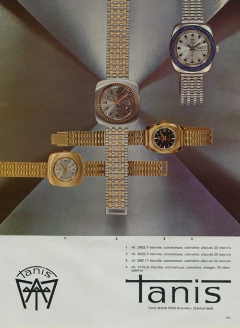 Tanis Watch Company Switzerland Vintage 1971 Swiss Ad Suisse Advert Horlogerie