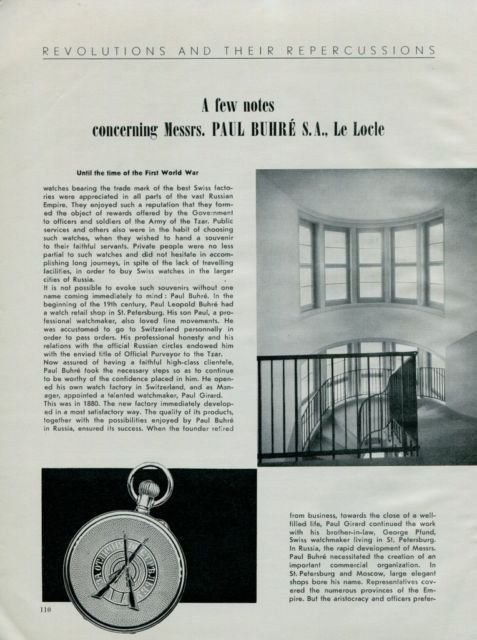 1950 Paul Buhre Watch Company Revolutions and Their Repercussions 1950 Magazine Swiss Article