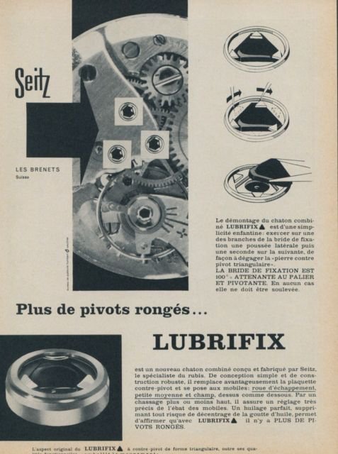1958 Seitz Lubrifix Company Switzerland Vintage 1958 Swiss Ad Suisse Advert Horology