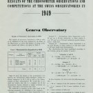 1949 Chronometer Competition Neuchatel + Geneva Observatory 1950 Swiss Magazine Article