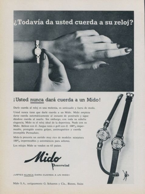 1958 Mido Watch Company Bienne Switzerland 1958 Swiss Ad Suisse Advert Horlogerie