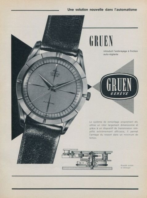 Gruen Watch Company Switzerland 1959 Swiss Ad Suisse Advert Horology Horlogerie