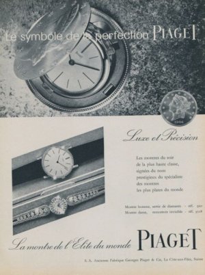 1958 Piaget Watch Company Switzerland Vintage 1958 Swiss Ad Suisse