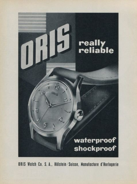 1956 Oris Watch Company Holstein Switzerland Vintage 1956 Swiss Ad Suisse Advert Horology