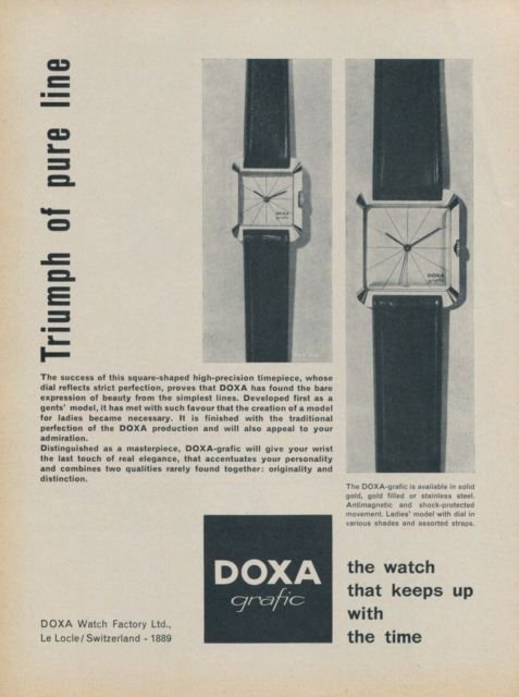 1958 Doxa Watch Company Switzerland 1958 Swiss Ad Suisse Advert Horlogerie Horology