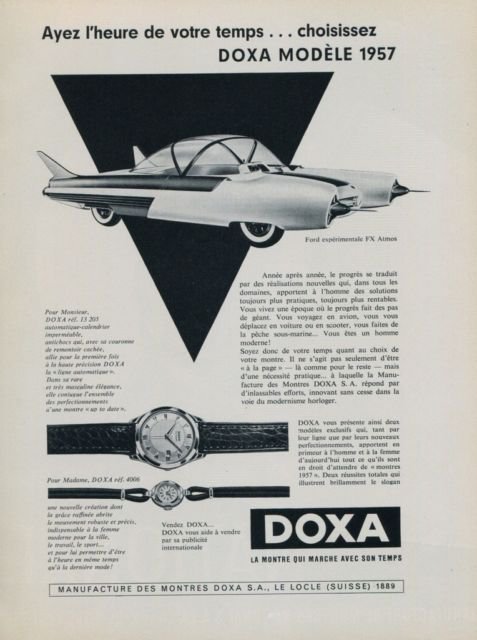 Doxa Watch Company Le Locle Switzerland 1956 Swiss Ad Suisse Advert Horlogerie