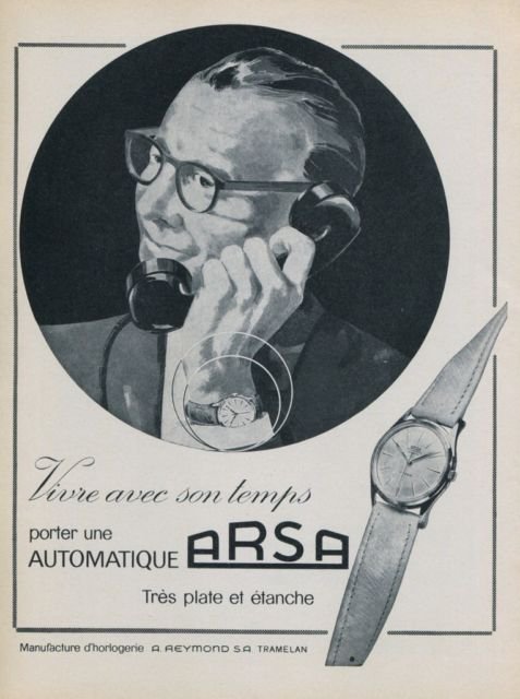 Arsa Watch Company Switzerland 1959 Swiss Ad Suisse Advert Horology Horlogerie