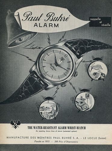 1955 Paul Buhre Watch Company Switzerland Vintage 1955 Swiss Ad Suisse Advert Horlogerie