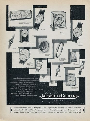1955 Jaeger-LeCoultre Watch Company Geneva Vintage 1955 Swiss Ad Suisse Advert Horology