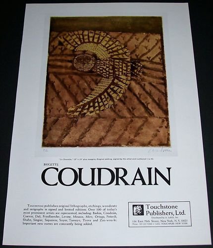 Brigette Coudrain La Chouette Vintage 1969 Art Ad Advert Advertisement