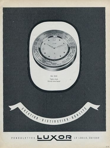 1955 Luxor Clock Company Le Locle Switzerland 1955 Swiss Ad Suisse Horlogerie Advert Horology