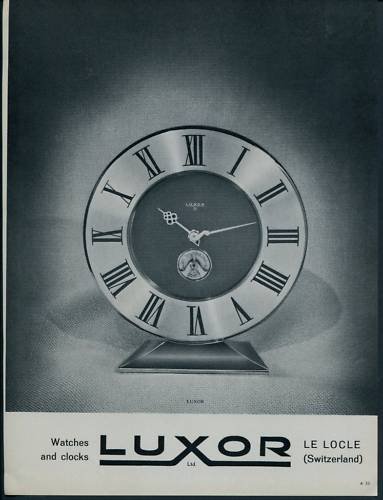 1957 Luxor Clock Company Switzerland Vintage 1957 Swiss Ad Suisse Advert Horology Horlogerie
