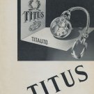 1955 Titus Watch Company Switzerland 1955 Swiss Ad Suisse Advert Titus Titauto Advert