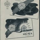 1957 Olma Watch Company Switzerland Vintage 1957 Swiss Ad Suisse Advert Horology