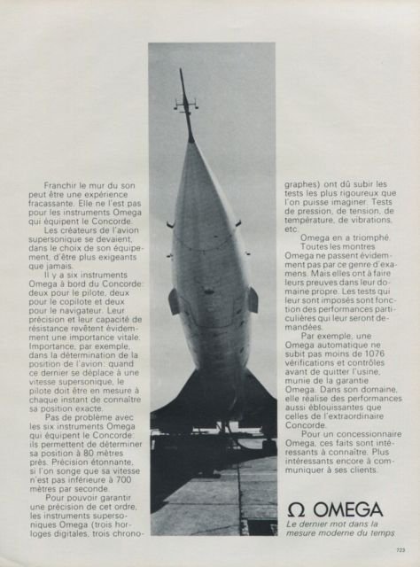 1970 Omega Watch Company Concorde Vintage 1970 Swiss Ad Suisse Advert Horlogerie