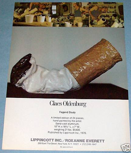 Claes Oldenburg Fagend Story Vintage 1976 Art Ad Advert