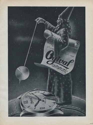 1955 Ogival Watch Company Switzerland Vintage 1955 Swiss Ad Suisse Advert Horology Horlogerie