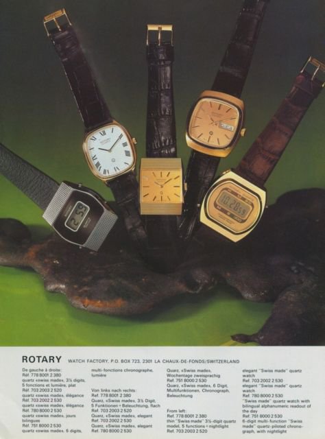1977 Rotary Watch Company Switzerland Vintage 1977 Swiss Ad Suisse Advert Horology