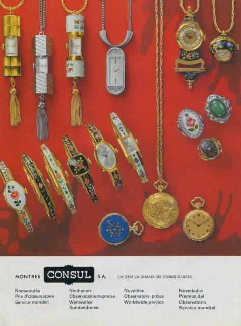 Consul Watch Company Switzerland Vintage 1977 Swiss Ad Suisse Advert Horlogerie