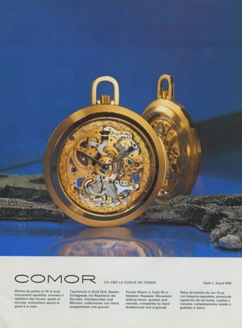 Comor Watch Company Switzerland Vintage 1977 Swiss Ad Suisse Advert Horlogerie