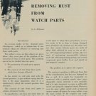 1953 Removing Rust from Watch Parts Vintage 1953 Swiss Magazine Article Horology Horlogerie