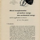 Direct Transformation of Nuclear Energy into Mechanical Energy 1955 Swiss Magazine Article