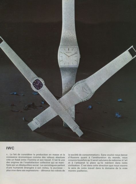1972 IWC International Watch Company Switzerland Vintage 1972 Swiss Ad Suisse Advert