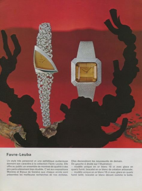 Favre-Leuba Watch Company Switzerland Vintage 1972 Swiss Ad Suisse Advert