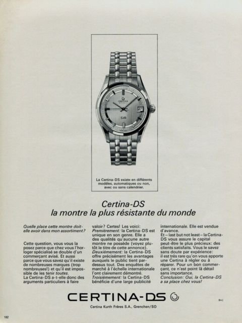 Certina Watch Company Switzerland Vintage 1966 Swiss Ad Suisse Advert Horology