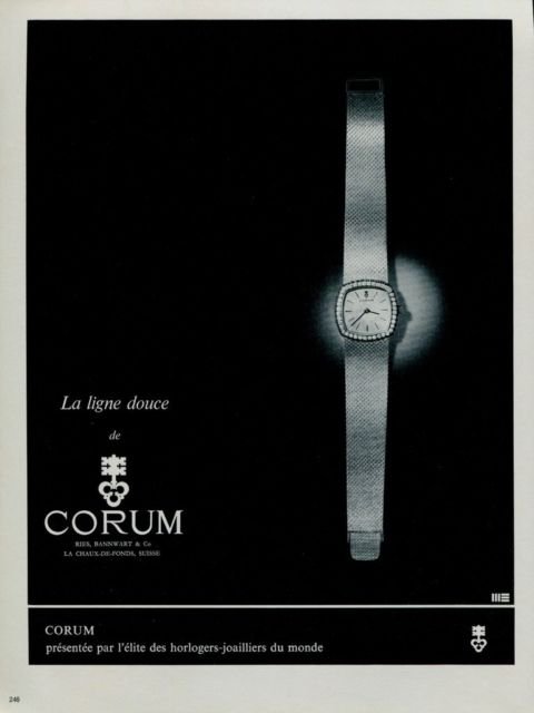 Corum Watch Company Switzerland Vintage 1966 Swiss Ad Suisse Advert Horology