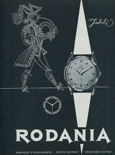 1956 Rodania Watch Company Switzerland Vintage 1956 Swiss Ad Suisse Advert Jubile