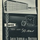 1954 Swiza Watch Company Vintage 1954 50th Anniversary Swiss Ad Suisse Advert Switzerland