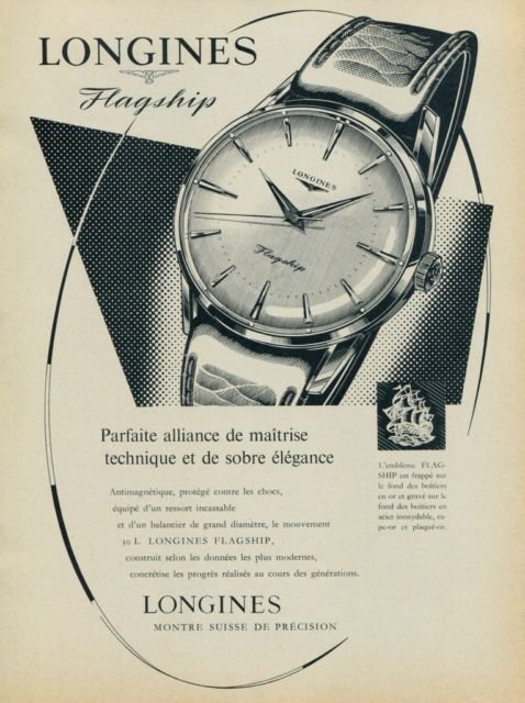 Longines Watch Company Switzerland 1959 Swiss Ad Suisse Advert Horlogerie