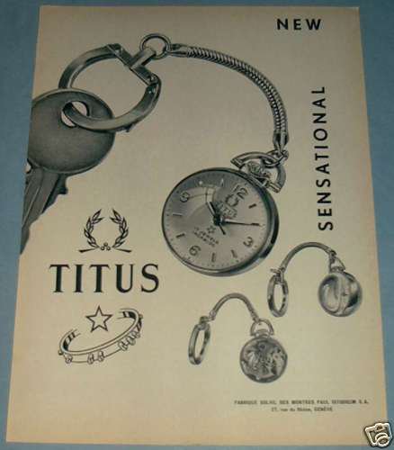 1954 Titus Watch Company Paul Ditisheim Switzerland Vintage 1954 Swiss Ad Suisse Advert