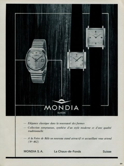 1966 Mondia Watch Company Switzerland Mondia S.A. Vintage 1966 Swiss Ad Suisse Advert Horlogerie