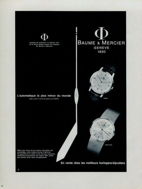 1966 Baume & Mercier Watch Company Geneve Vintage 1966  Swiss Ad Suisse Advert Horlogerie