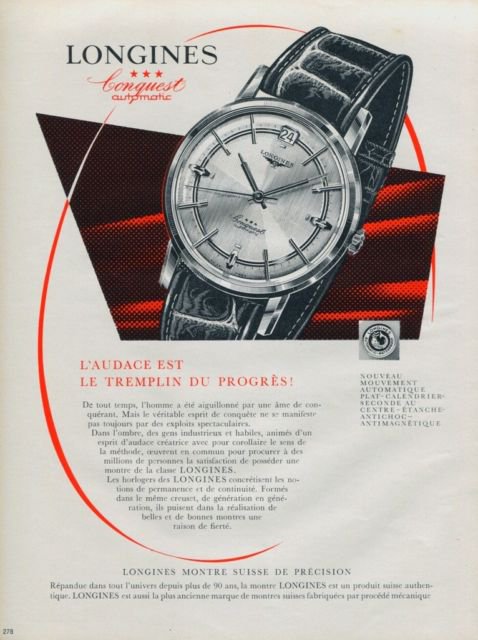 Longines Watch Company Switzerland Vintage 1960 Swiss Ad Suisse Advert Horology