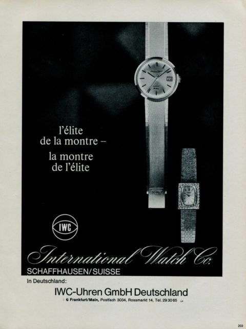 1966 International Watch Company IWC Switzerland Vintage 1966 Swiss Ad Suisse Advert Horology