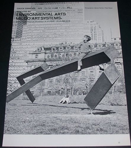 1970 Sculptor Chuck Ginnever Vintage 1970 Art Ad Advert Advertisement Battery Park