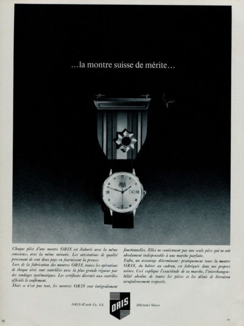 1966 Oris Watch Company Switzerland Vintage 1966 Swiss Ad Suisse Advert Horology