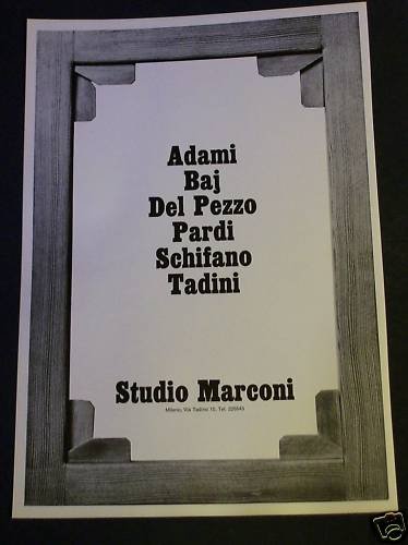 1968 Studio Marconi Milano Italy Vintage 1968 Art Ad Advertisement Adami Baj Del Pezzo Pardi +